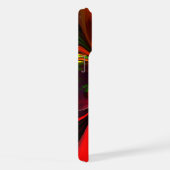 Modernes Abstraktes Muster des Roten Grünen Blumen iPhone Hülle (Rechte Seite)