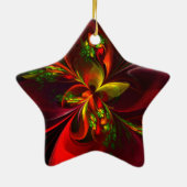 Modernes Abstraktes Muster des Roten Grünen Blumen Keramik Ornament (Hinten)