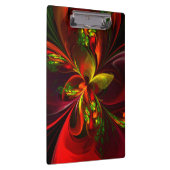 Modernes Abstraktes Muster des Roten Grünen Blumen Klemmbrett (Rechts)