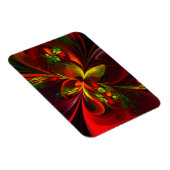 Modernes Abstraktes Muster des Roten Grünen Blumen Magnet (Rechte Seite)