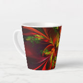 Modernes Abstraktes Muster des Roten Grünen Blumen Milchtasse (Linke Ecke)