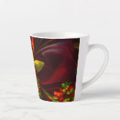 Modernes Abstraktes Muster des Roten Grünen Blumen Milchtasse (Rechts)