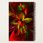 Modernes Abstraktes Muster des Roten Grünen Blumen Notizblock (Rückseite)
