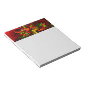 Modernes Abstraktes Muster des Roten Grünen Blumen Notizblock (angewinkelt)