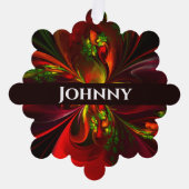 Modernes Abstraktes Muster des Roten Grünen Blumen Ornament Karte (Vorderseite)