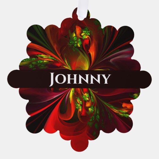 Modernes Abstraktes Muster des Roten Grünen Blumen Ornament Karte (Vorderseite)