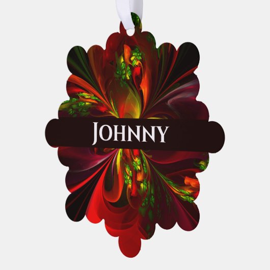 Modernes Abstraktes Muster des Roten Grünen Blumen Ornament Karte (Linke Ecke)