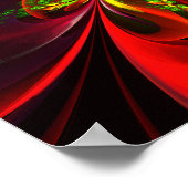 Modernes Abstraktes Muster des Roten Grünen Blumen Poster (Ecke)