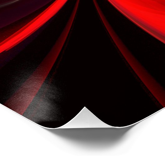 Modernes Abstraktes Muster des Roten Grünen Blumen Poster (Ecke)