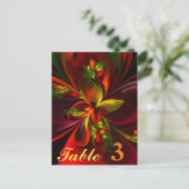 Modernes Abstraktes Muster des Roten Grünen Blumen Postkarte (Stehend Vorderseite)