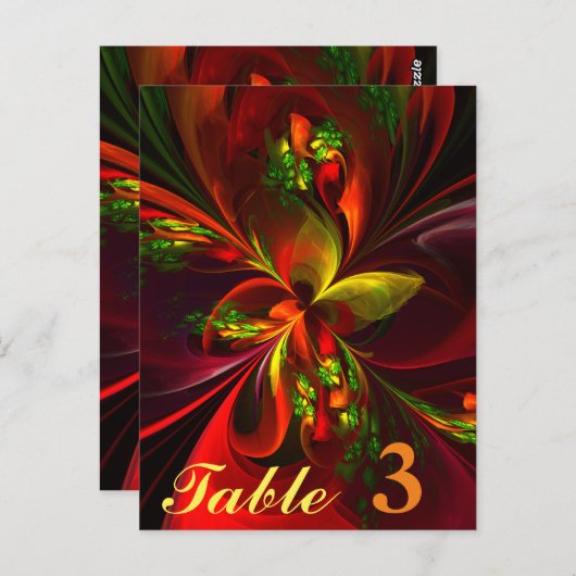 Modernes Abstraktes Muster des Roten Grünen Blumen Postkarte (Vorne/Hinten)