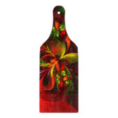 Modernes Abstraktes Muster des Roten Grünen Blumen Schneidebrett (Vorderseite)