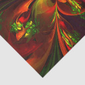 Modernes Abstraktes Muster des Roten Grünen Blumen Seidenpapier (Ausschnitt)