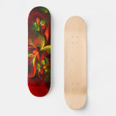 Modernes Abstraktes Muster des Roten Grünen Blumen Skateboard (Vorderseite)