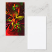 Modernes Abstraktes Muster des Roten Grünen Blumen Visitenkarte (Vorne/Hinten)
