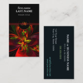 Modernes Abstraktes Muster des Roten Grünen Blumen Visitenkarte (Vorne/Hinten)