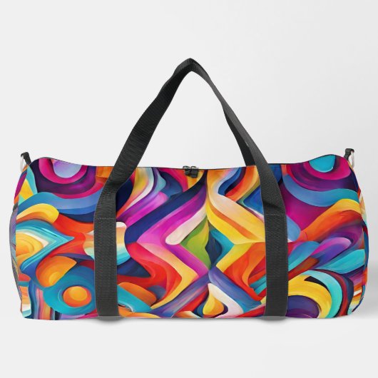 Modernes, Abstraktes Muster - farbenfrohe Monogram Duffle Bag (Rückseite)