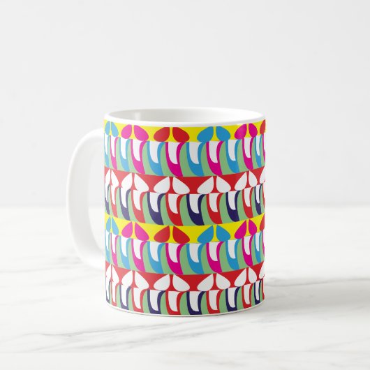 Modernes Abstraktes Muster Kaffeetasse (Vorderseite Links)