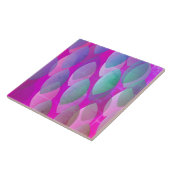 Modernes Abstraktes Muster | Magenta Lila Pink Aqu Fliese (Seite)