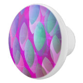 Modernes Abstraktes Muster | Magenta Lila Pink Aqu Keramikknauf (Rechts)