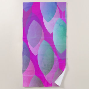 Modernes Abstraktes Muster   Magenta Lila Pink Aqu Strandtuch