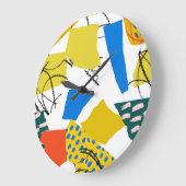 Modernes Abstraktes Muster mit Formen. Große Wanduhr (Winkel)