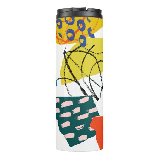 Modernes Abstraktes Muster mit Formen. Thermosbecher (Rückseite)