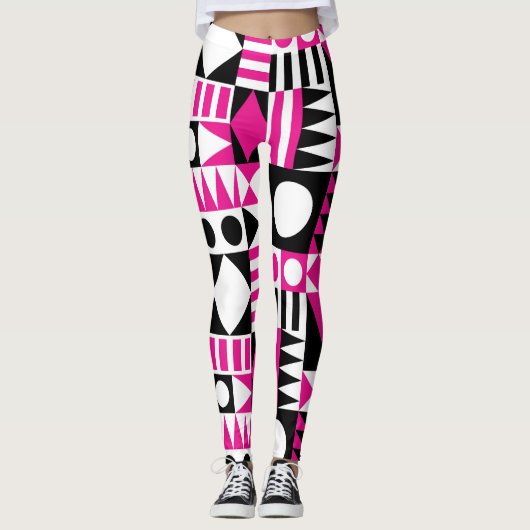 Modernes abstraktes Muster Mitte des Jahrhunderts. Leggings (Vorderseite)