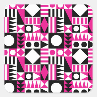 Modernes abstraktes Muster Mitte des Jahrhunderts. Quadratischer Aufkleber