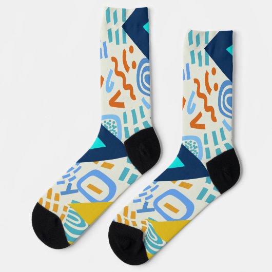 Modernes abstraktes Muster Mitte des Jahrhunderts Socken (Linkes Detail)