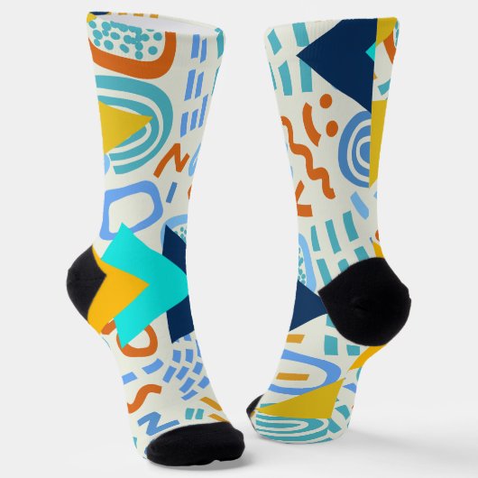 Modernes abstraktes Muster Mitte des Jahrhunderts  Socken (Gewinkelt)