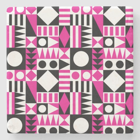 Modernes abstraktes Muster Mitte des Jahrhunderts. Steinuntersetzer (Vorderseite)