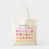 Modernes Abstraktes Muster Personalisiert Pink Tragetasche (Vorne)