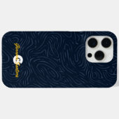 Modernes Abstraktes Navy-Muster-Monogramm Case-Mate iPhone Hülle (Rückseite (Horizontal))