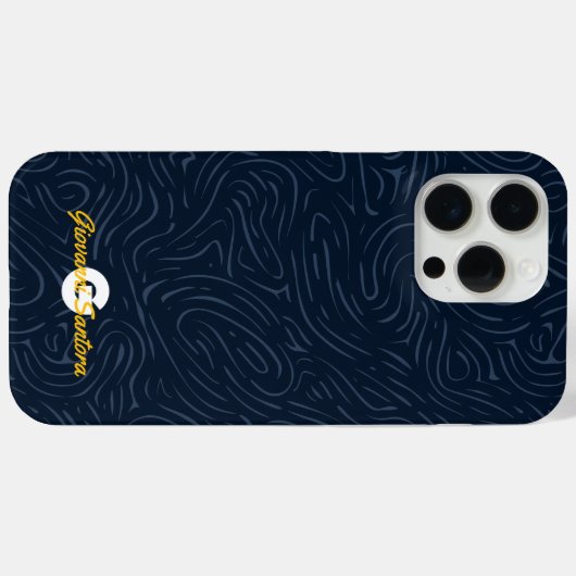 Modernes Abstraktes Navy-Muster-Monogramm Case-Mate iPhone Hülle (Rückseite (Horizontal))