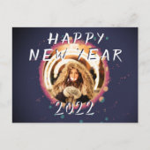 Modernes Abstraktes Neues Jahr 2022 Foto Postkarte (Vorderseite)