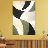 Modernes abstraktes neutrales Grau und Tan Leinwanddruck (Insitu (Wohnzimmer))