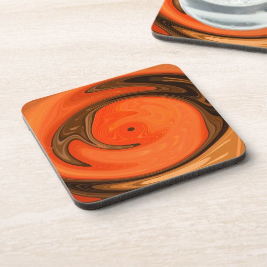 Modernes Abstraktes Orange Cool Untersetzer (Linke Seite)