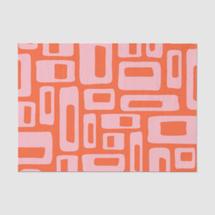 Modernes Abstraktes Orange & Pink-Muster aus dem M Seidenpapier