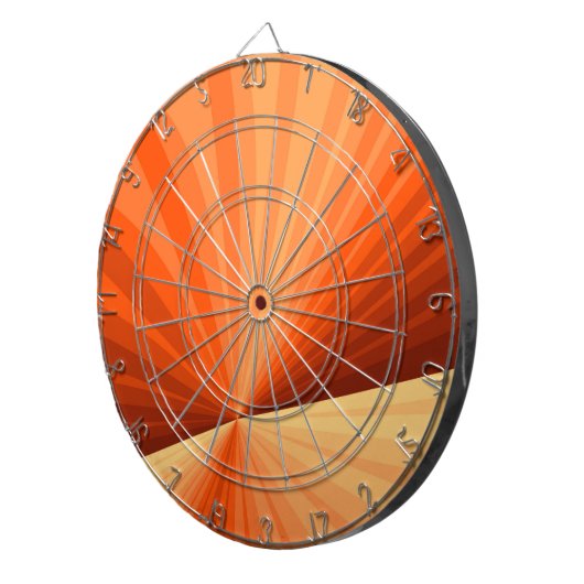 Modernes Abstraktes Orange Red Vanilla Graphic Fra Dartscheibe (Vorderseite rechts)
