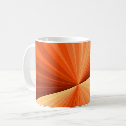 Modernes Abstraktes Orange Red Vanilla Graphic Fra Kaffeetasse (Vorderseite Links)