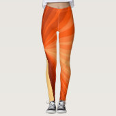 Modernes Abstraktes Orange Red Vanilla Graphic Fra Leggings (Vorderseite)