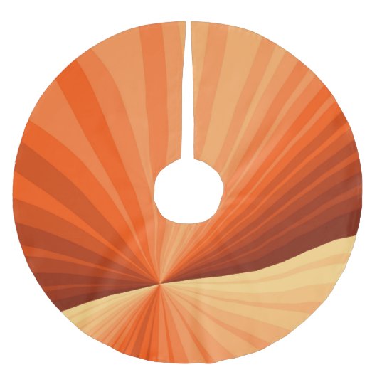 Modernes Abstraktes Orange Red Vanilla Graphic Fra Polyester Weihnachtsbaumdecke (Vorderseite)