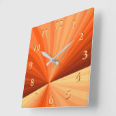 Modernes Abstraktes Orange Red Vanilla Graphic Fra Quadratische Wanduhr (Winkel)