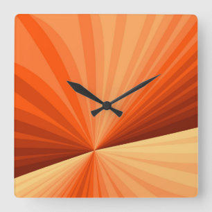 Modernes Abstraktes Orange Red Vanilla Graphic Fra Quadratische Wanduhr
