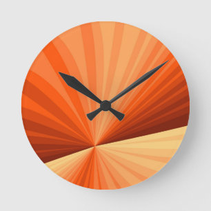 Modernes Abstraktes Orange Red Vanilla Graphic Fra Runde Wanduhr