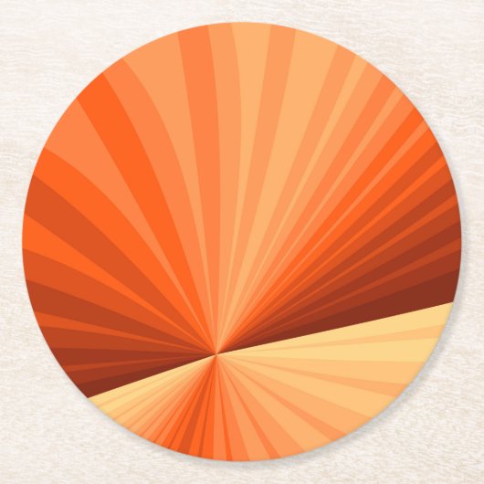 Modernes Abstraktes Orange Red Vanilla Graphic Fra Runder Pappuntersetzer (Vorderseite)