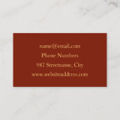 Modernes Abstraktes Orange Red Vanilla Graphic Fra Visitenkarte (Rückseite)