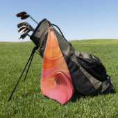 Modernes Abstraktes Orange Rosa und Gold Golfhandtuch (Gras)