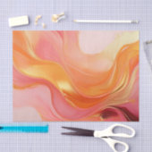 Modernes Abstraktes Orange, Rosa und Gold- Seidenpapier (Handwerk)